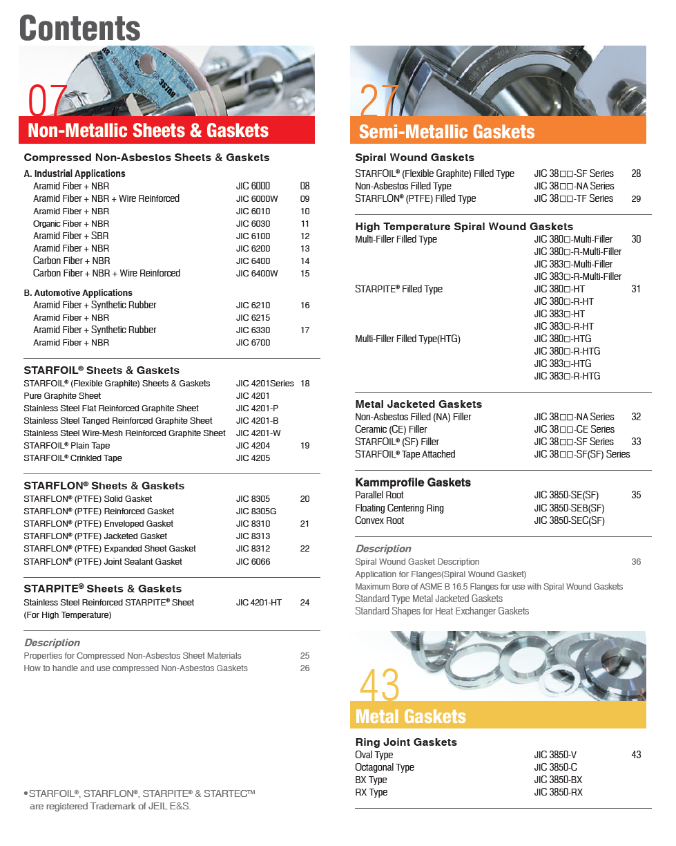 3STAR JIC6000 无石棉芳纶纤维密封垫片